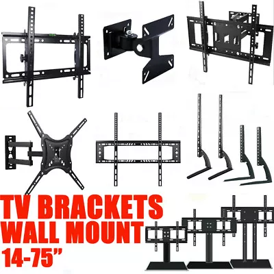 Slim Tilt 15°/swivel/flat Tv Wall Bracket Mount For 10 -75  3d Lcd Led Plasma Uk • £9.99