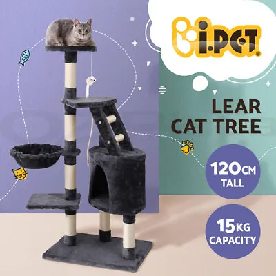 I.Pet Cat Tree Tower Scratching Post Scratcher 120cm Wood Condo House Bed Toys • $54.95