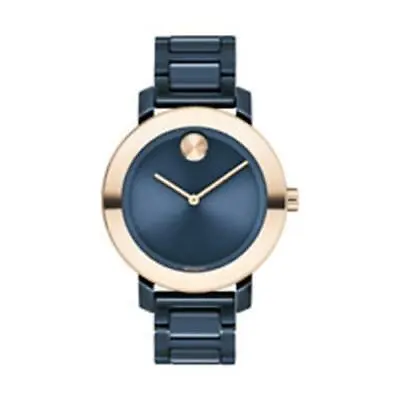 $398.80 • Buy Analog Movado Bold Round Navy Blue Dial Ceramic Bracelet Women's 3600708 Watch