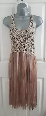 £16 • Buy River Island Crochet Fringe Top / Dress Size 12