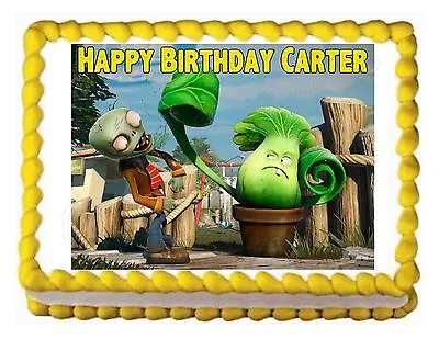 PLANTS VS. ZOMBIES Edible Cake Image Party Cake Topper Decoration Sheet  • $9.95