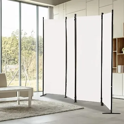 Room Dividers Folding Privacy Screens 4 Panel Partition Screen Steel Frame& Frab • $25