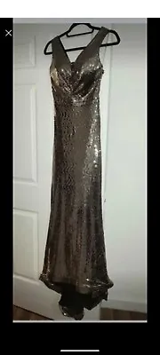 Gold Prom Party Dress Size 10 • £89.99