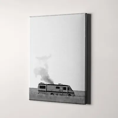 Breaking Bad Camper RV In Desert Walter White Canvas Wall Art Print • $49