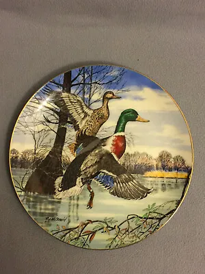 R.J. McDonald Gulf Guaranty FLYING DUCKS Collector Plate - 9 1/4  Diameter • $4