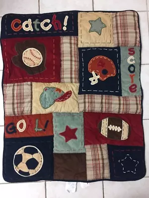 Nojo My Little MVP Sports Patchwork Crib Nursery Quilt Comforter Baseball VGUC • $29.99