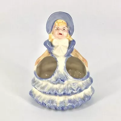 Vintage Southern Belle Flower Girl Salt & Pepper Shaker Holder • $8.99