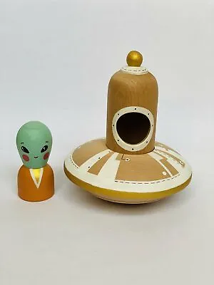 Gnezdo UFO With Alien Wooden Toy • $70