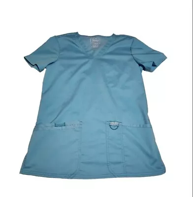 Cherokee Women's V Neck Scrubs Shirt Ocean Blue Size XS • $9.99