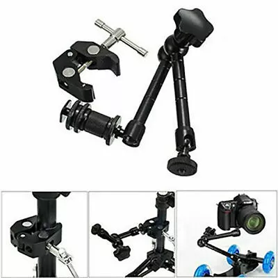 11 Inch Articulated Arm Swivel Arm Magic Arm + Super Clamp For DSLR Camera Video • £16.36