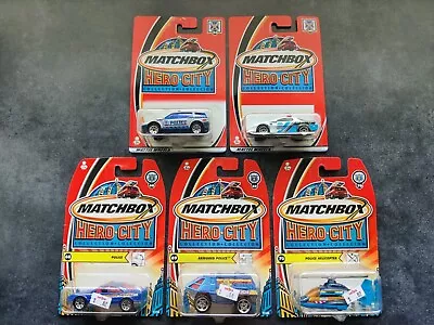 Lot Of 5 NEW Matchbox Hero City Collection 2002 2003 NIP Police Car Helicopter  • $11.99