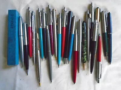 Vintage Parker 25 Piece Lot - Ball Point Pens Pencils And One Empty Box • $40