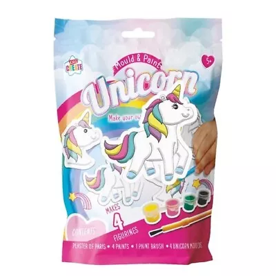 Unicorn Figures Mould And Paint Make Your Own Set Kids Art Craft DIY • £4.99