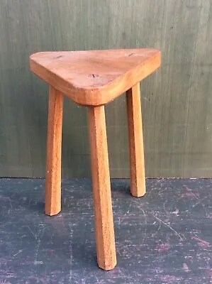 Vintage Waterloo Elm 3 Leg Milking Stool Made From Salisbury Cathedral Elms • £49.99