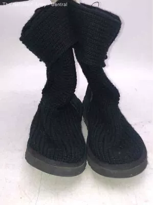 Ugg Womens Black Comfort Round Toe Mid Calf Knitted Winter Boots Size 10 • $5.99