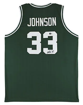 Michigan State Magic Johnson Authentic Signed Green Jersey BAS Witnessed • $139.99