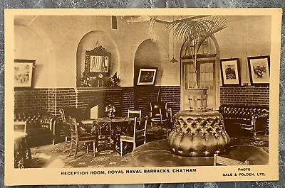 Vintage Postcard Of The Reception Room Chatham Naval Barracks Kent • £2.40