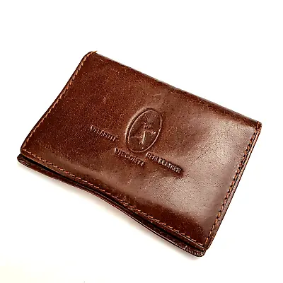 Verapelle Visconti Brown Leather ID Card Jacket Wallet • $24.95