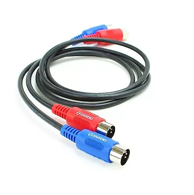 ZAWDIO- Set Of 2 MIDI Patch 5-Pin DIN Male-to-Male 36  Extension Cables • $14.75