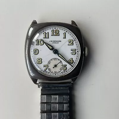 Vintage J W Benson Watch Broken Case/Shoulder Not Working In Need Of Overhaul. • £150