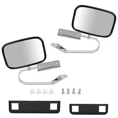 Side View Manual Mirrors Chrome For Ford Bronco Explorer F100-350 Ranger Pair • $38.88