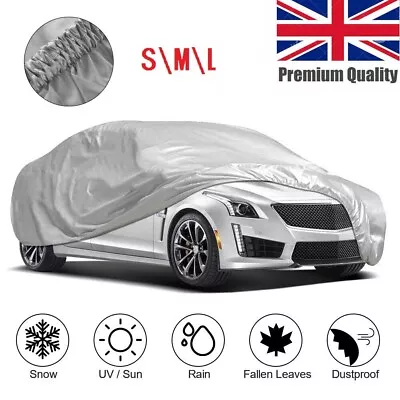 Grey Car Cover UV Protection Waterproof Breathable Medium Size L M S Universal • £10.99