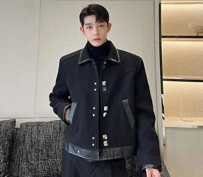 Men's New Fashion Lapel Long Sleeve Loose Metal Button Jacket Autumn Youth Coats • $59.99