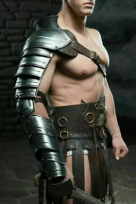 Gladiator Spartacus Metal Shoulder & Arm Armor  Shield & Wide Belt Full Costume • $275.41