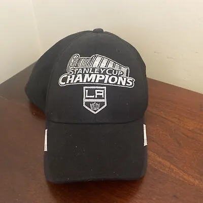 LA Kings 2012 Stanley Cup Champions Hat Cap Black Silver Logos Reebok • $15.95