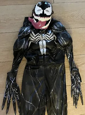 Venom Marvel Costume Youth Size Large 8/10 | With Gloves | Nice Condition | LOOK • $14.99