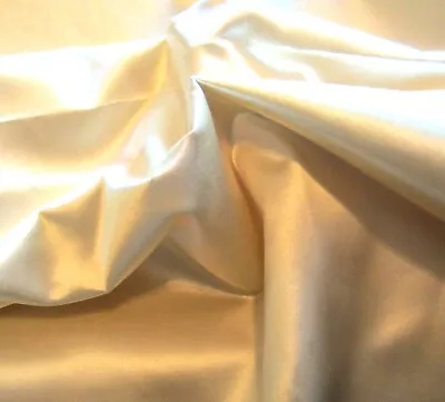 Couture Sewing Wedding Bride Vintage Rayon Satin Fabric 50cm X 59cm Cream 1950s  • $18