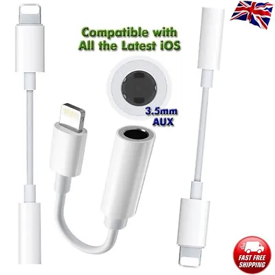 Audio Adapter  For IPhone To 3.5mm Jack Cable Headphones Aux For 8 Pin Connector • £3.99