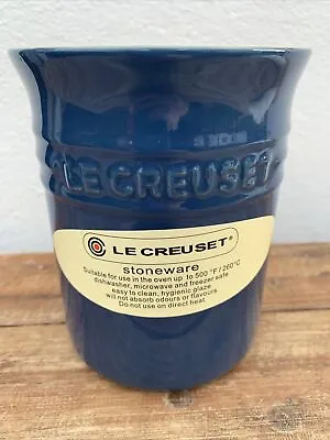 ✨LE CREUSET Stoneware Ceramic Utensil Jar BLUE 15 X13 Cm BNIB. • £24