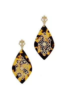 New BrownTeardrop Moroccan Pattern Earrings • $12.75