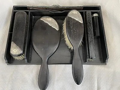 £65 • Buy AN EIGHT PIECE STERLING SILVER  MOUNTED DRESSING TABLE SET - London, 1916