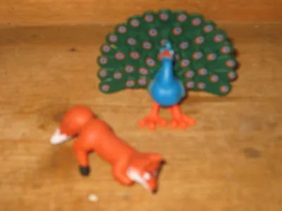 Farmyard Wildlife  Set Play Figures Peacock Displaying Pretty   Red Fox Add     • £6.99