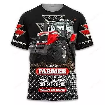 Farmer MF Massey Ferguson Tractor I'm A Farmer Unisex T-shirt 3D • $30.91