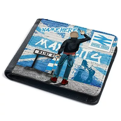 Personalised Manchester Wallet Football Bi Fold Coin Card Skin Head Gift SKW38 • £14.95