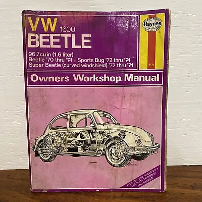 VW Beetle & Karmann Ghia 1954-79 Auto Repair Book Manual Haynes 96008 159 Used • $15.98