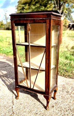 £189.99 • Buy Antique Edwardian Mahogany Glass China Display Cabinet - Drinks Astral Glazed