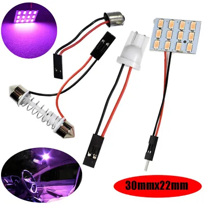 T10 Festoon BA9S Adapter Dome Roof Light 12 LED Purple Lamp Panel Y1 S T JP • $11.30