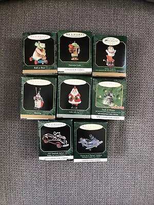 HALLMARK Keepsake Ornaments - Lot Of 8 Miniature Christmas Ornaments 1997 - 2000 • $21.95