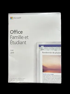 Student Family Microsoft Edition Office 2019 EuroZone French - New Sealed • £39.99