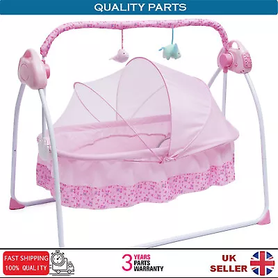 USB Electric Baby Crib Shaker Cradle Swing Sleep Bed Rocking Chair W/Music&Toys • £74.10