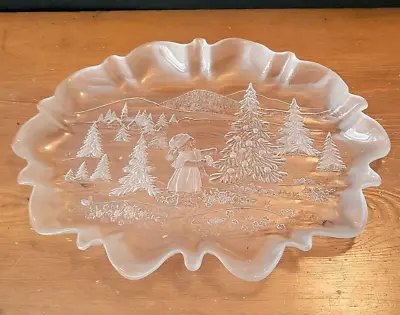 MIKASA Christmas Platter Tray - Frosted Winter Scene - Raised Scalloped Edge • $9.65