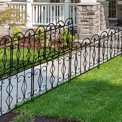 5X Decorative Garden Metal Fence Heavy Duty Animal Barrier Path Walk Border Edge • £62.93