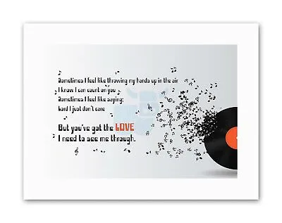 Sometimes Music Lyrics Youve Got Love Typograph Quote Music Canvas Art Print • £13.99