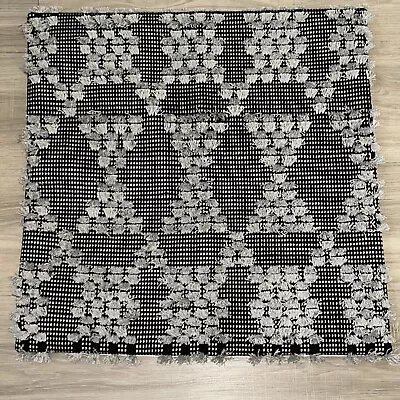 Ikea ANNAMETTE Throw Pillow Cushion Cover Gray Black Geometric Woven 20” Neutral • £16.53