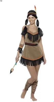 Pocahontas Native American Indian Hen Halloween Women'sFancy Dress Costume • £12.99