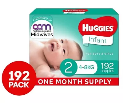 Huggies Infant Size 2 4-8kg Nappies 192pk • $144